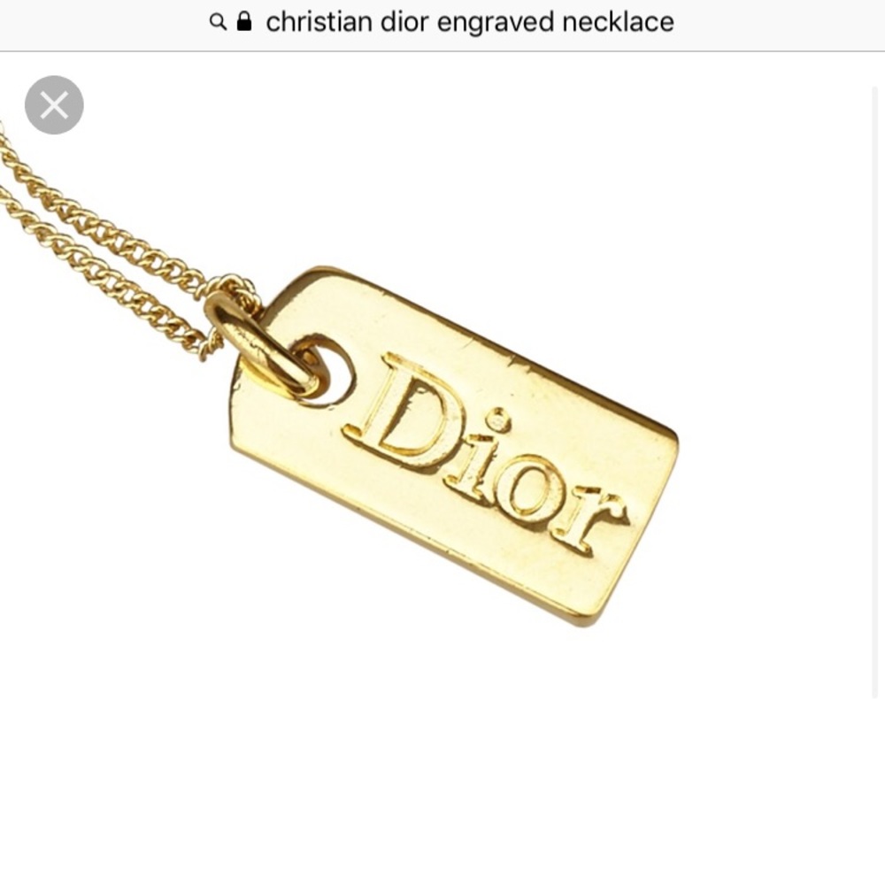 Iso Christian Dior engraved necklace